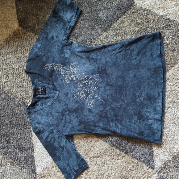 Y2K Sledge USA A New Kind Tie Dye Top Bling Made In USA Comb Cotton Large - Picture 1 of 10